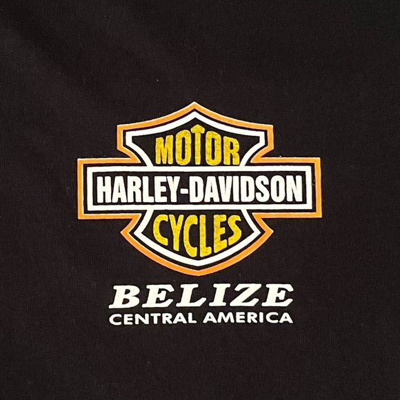 YAZBEK Harley Davidson Sleeveless T-Shirt Tank Size Large Black Belize - Picture 6 of 15